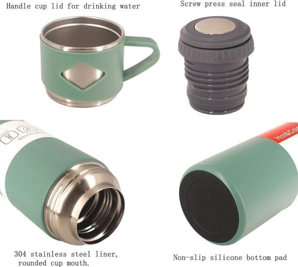1-Cup Vacuum Insulated Water Bottle Gift Set – 500ml Stainless Steel Thermos Creative Box Packaging 304 Grade Steel