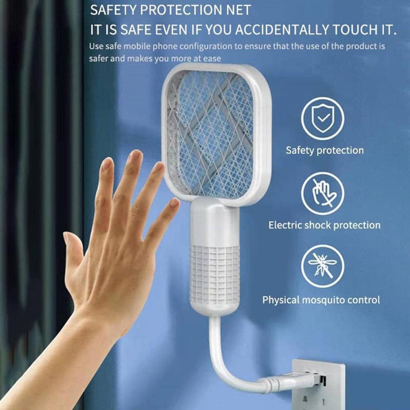 Mini USB rechargeable mosquito racket β electric bug zapper with UV light and spark grid