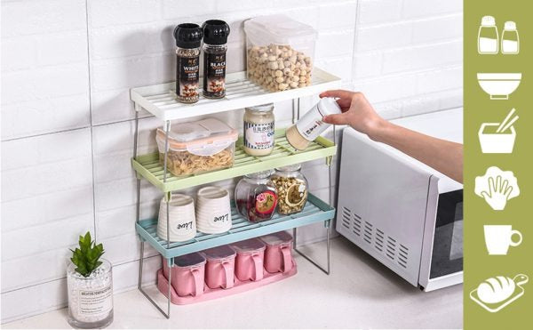 (deal) Buy 2 Stack- Up Shelf And Get 1 Disposible Food Bag For Free (100 Pieces) (random Color)