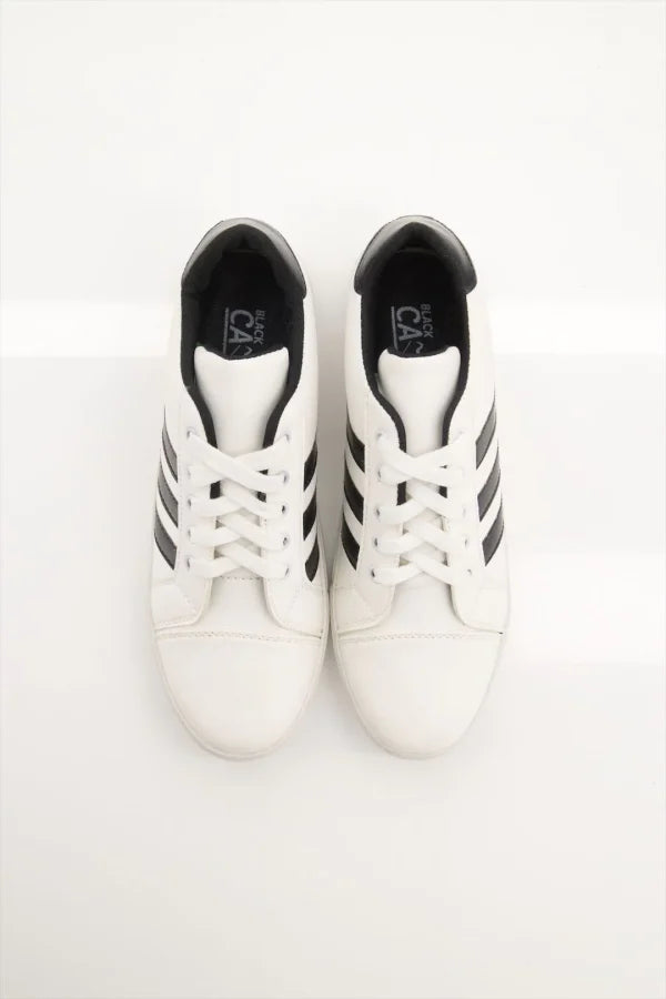 Black Stripe Canvas Sneakers – Stylish, Lightweight & Everyday Ready