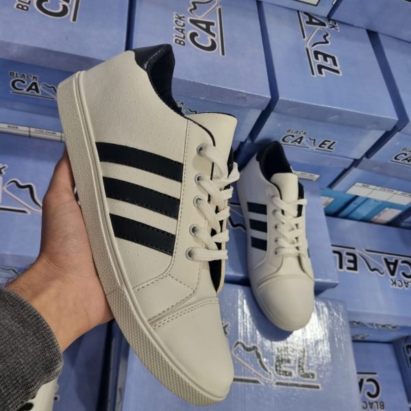 Black Stripe Canvas Sneakers – Stylish, Lightweight & Everyday Ready