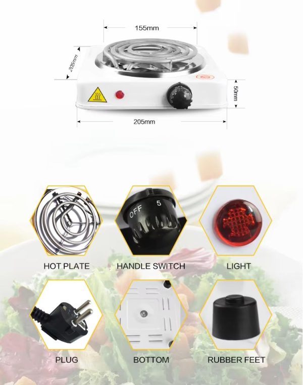 Fast Heating Electric Hot Plate – Compact Stove for Quick Cooking (Random Color)