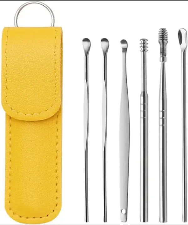 6-in-1 Stainless Steel Ear Wax Removal Kit β Reusable Ear Picks with Storage Case