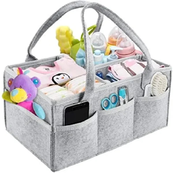 Foldable Baby Diaper Caddy Organizer – Portable Nursery Storage Basket with Waterproof Liner Essential for Changing Table, Car & Home