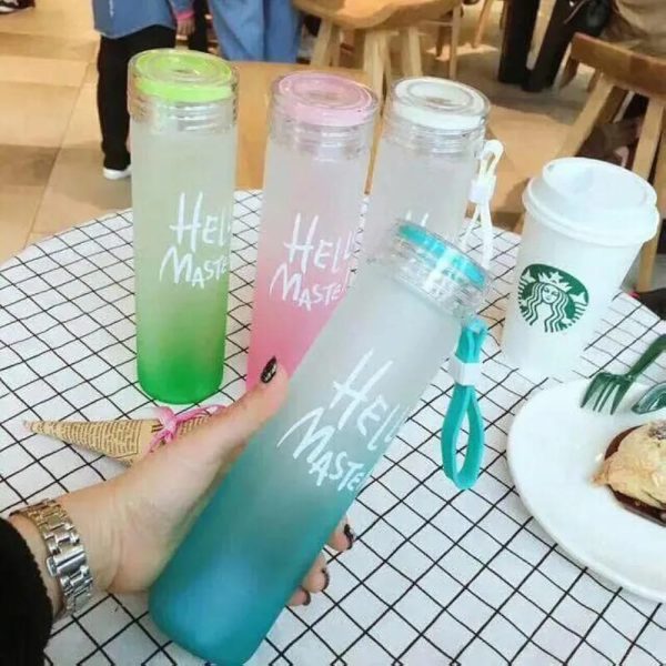 Frosted Glass Water Bottle – Stylish 400ml Eco-Friendly Bottle for Daily Use
