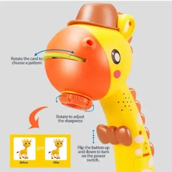 Giraffe Small Size Art Drawing Board Leds Projector Light Toy Children Kids Painting Table Small Desk