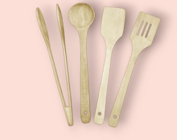 Wooden Spoon Set | Nonstick Teak Wood Kitchen Utensils For Cooking & Serving
