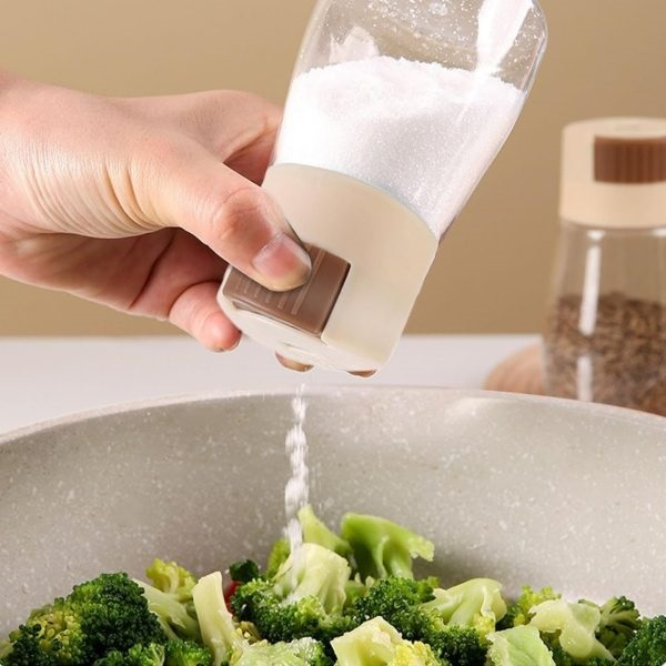🧂 Measurable Control Spice Bottle 🌿 | Press Cap Spice Jar | Sealed & Quantitative Dispenser for Kitchen 🍳