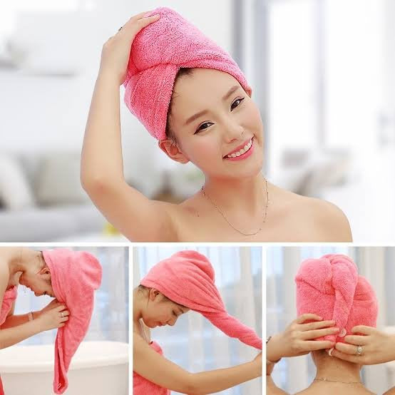 Turby Towel Bath Towels – Dry Hair Cap Super Absorbent Quick-drying Shower Towel (random Color) 65 Cm Length