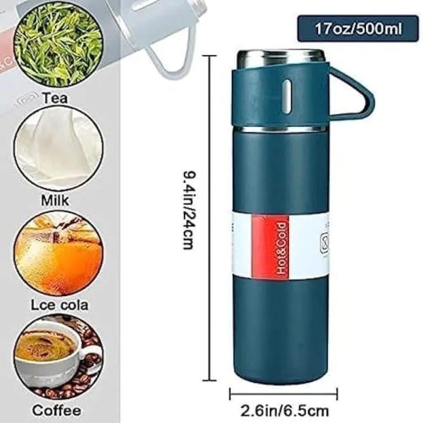 1-Cup Vacuum Insulated Water Bottle Gift Set – 500ml Stainless Steel Thermos  Creative Box Packaging  304 Grade Steel