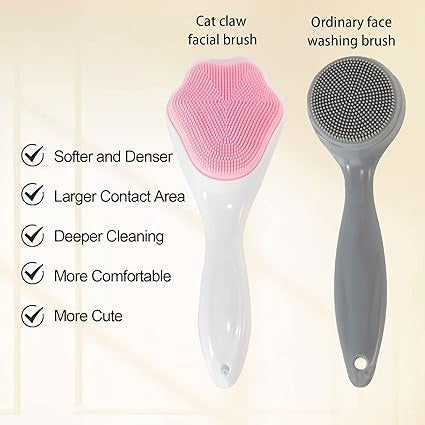 🧽 1 Pc Silicone Face Scrubber – Soft Exfoliating Brush & Manual Facial Massager 🧖‍♀️✨