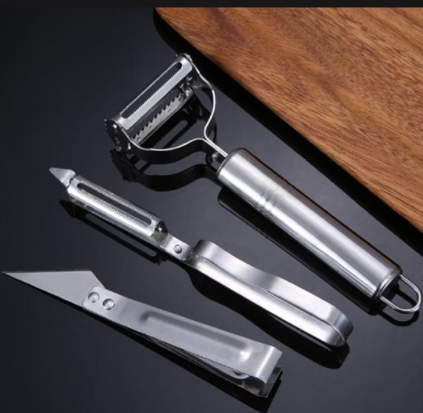 1 Set Stainless Steel Peeler & Slicer – Multi-function Vegetable & Fruit Grater Tool