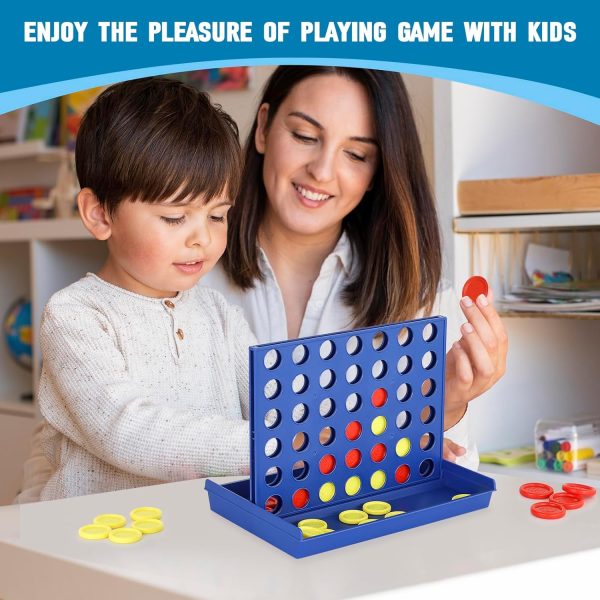 🧠🎯 4 In A Row Board Game For Kids – Fun Travel & Party Game (Random Color) 🎉🧩