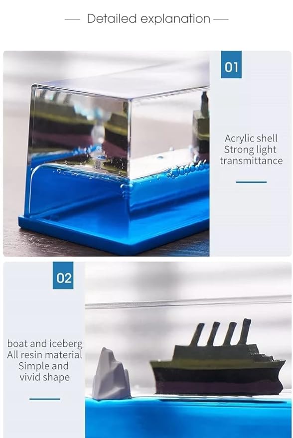 Titanic Liquid Wave Cruise Ship – Unsinkable Floating Desk Toy & Car Dashboard Decor