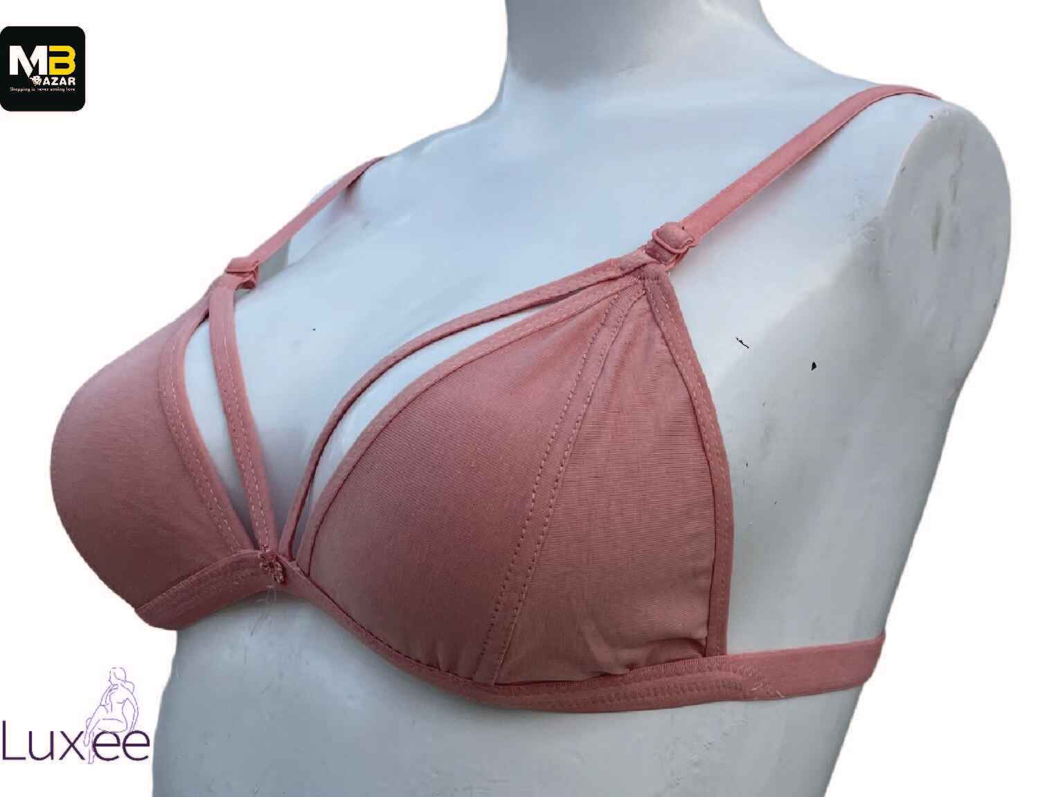 Luxee Soft Cotton Bra – Wireless, Breathable, Stretch Fit | Everyday Lounge Comfort for Women