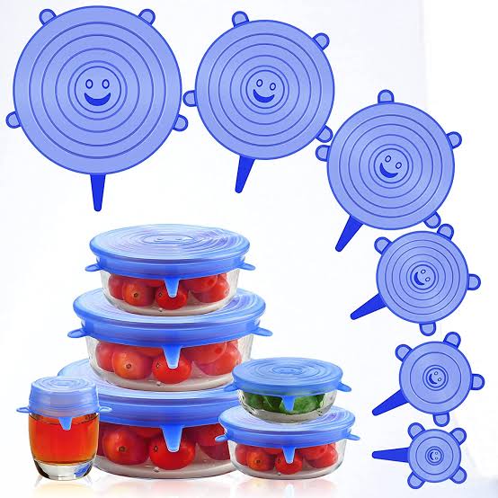 6pcs/set Universal Silicone Suction Lids – Spill Stopper Covers for Bowls, Pans & Food Storage