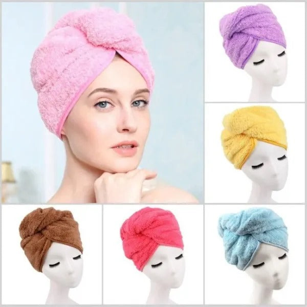 Turby Towel Bath Towels – Dry Hair Cap Super Absorbent Quick-drying Shower Towel (random Color) 65 Cm Length
