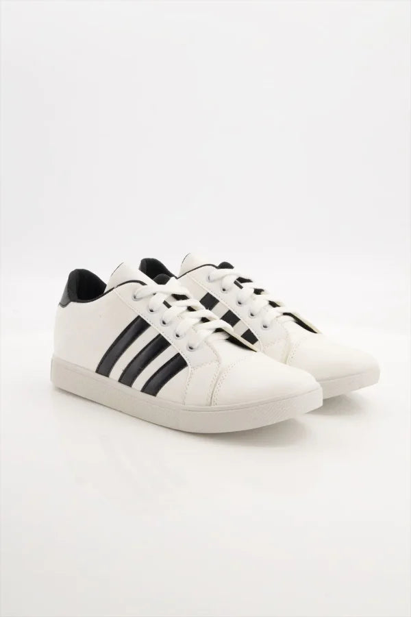 Black Stripe Canvas Sneakers – Stylish, Lightweight & Everyday Ready
