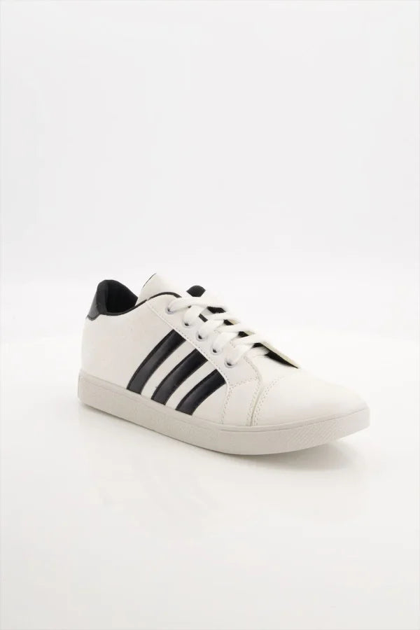 Black Stripe Canvas Sneakers – Stylish, Lightweight & Everyday Ready