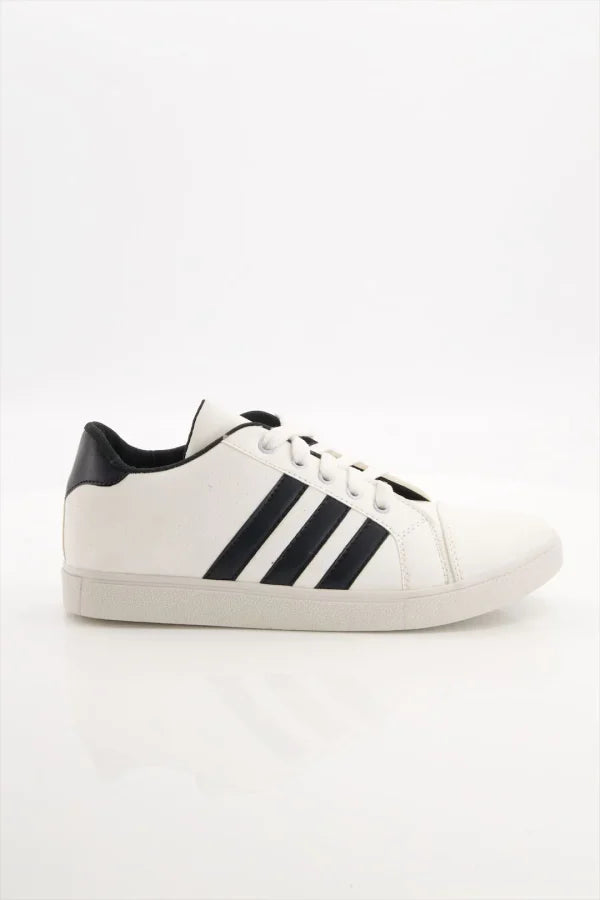Black Stripe Canvas Sneakers – Stylish, Lightweight & Everyday Ready