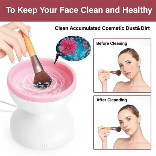 Electric Makeup Brush Cleaner Machine – USB Powered, Gentle & Efficient Deep Cleaning Scrubber