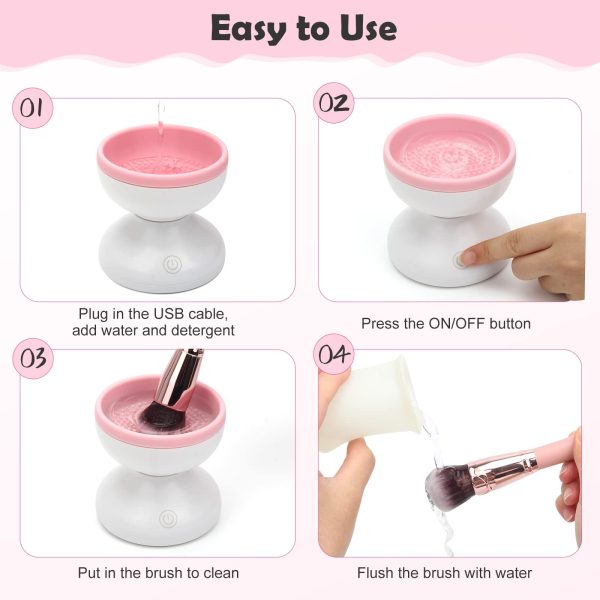 Electric Makeup Brush Cleaner Machine – USB Powered, Gentle & Efficient Deep Cleaning Scrubber