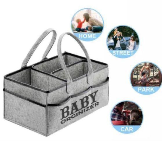 Foldable Baby Diaper Caddy Organizer – Portable Nursery Storage Basket with Waterproof Liner  Essential for Changing Table, Car & Home