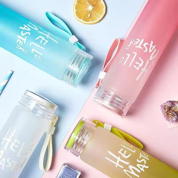 Frosted Glass Water Bottle – Stylish 400ml Eco-Friendly Bottle for Daily Use