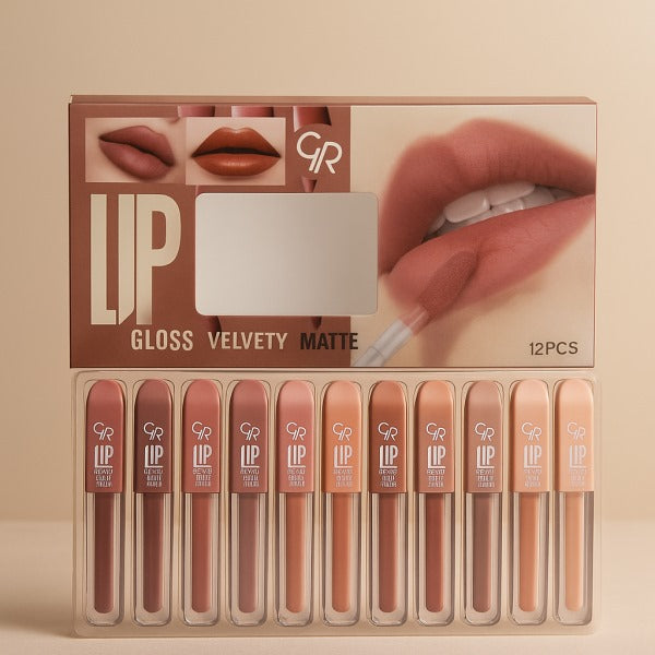 Velvet Matte Lip Gloss Set – High Pigment, Long-Lasting, Multi-Shade Lipgloss | Best Quality Lip Makeup