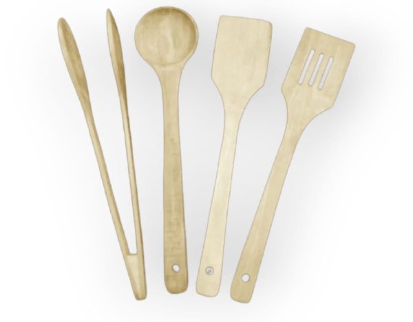 Wooden Spoon Set | Nonstick Teak Wood Kitchen Utensils For Cooking & Serving