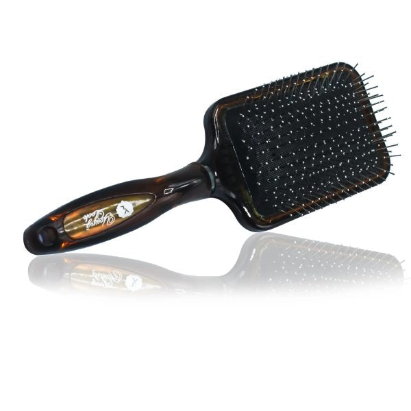 Paddle Hair Brush with Scalp Massager – Wooden-Style Handle, Nylon Pins & Cushion Pad for Wet & Dry Hair Detangling