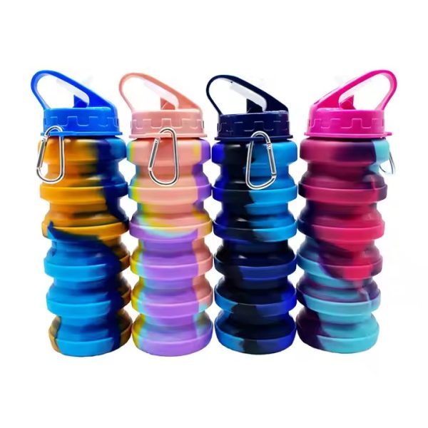 Silicone Collapsible Water Bottle – BPA-Free, Leak-Proof, Lightweight & Portable for Gym, Travel & Girls