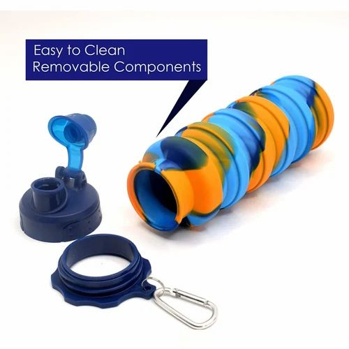 Silicone Collapsible Water Bottle – BPA-Free, Leak-Proof, Lightweight & Portable for Gym, Travel & Girls