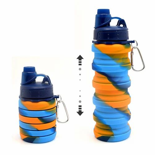 Silicone Collapsible Water Bottle – BPA-Free, Leak-Proof, Lightweight & Portable for Gym, Travel & Girls