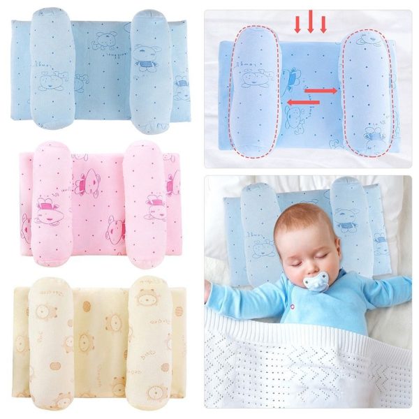 Soft Head Shaping Newborn Pillow For Flat Head Prevention, Breathable & Portable Infant Cushion – Baby Head Shaping Pillow – Adjustable Newborn Baby Head Shaping Pillow ( Random Color & Design ) – Without Box