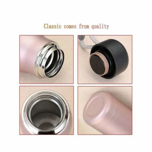 550ml Stainless Steel Vacuum Insulated Water Bottle – Cola Shape Thermos with Leak-Proof Rope Cap (Hot & Cold, Random Color)