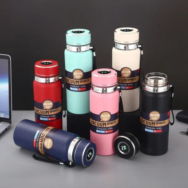 Stainless Steel Smart Water Bottle with LED Temperature Display – Large Capacity Vacuum Insulated Sports Flask