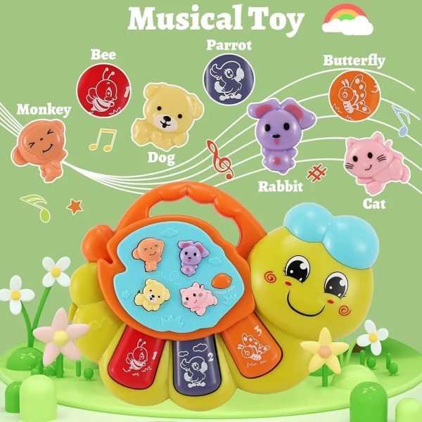 Toey Play Caterpillar Baby Toy – Musical Piano Keyboard with Lights, Songs & Animal Sounds  12+ Months Early Learning Gift for Boys & Girls