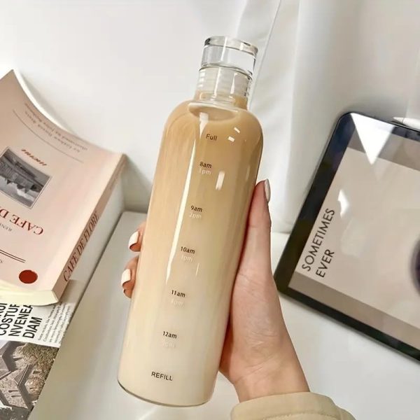Transparent Sports Water Bottle – Lightweight, Leak-Proof, Time Scale, Portable Fitness Gym Bottle
