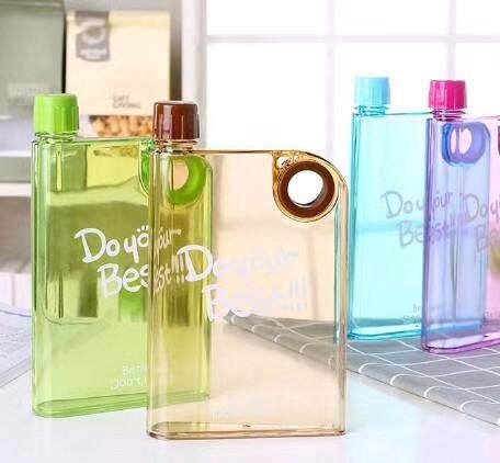 Ultra Slim Notebook Style Water Bottle – 450ml Leak-Proof Memo Bottle (1 Pc, Random Color)